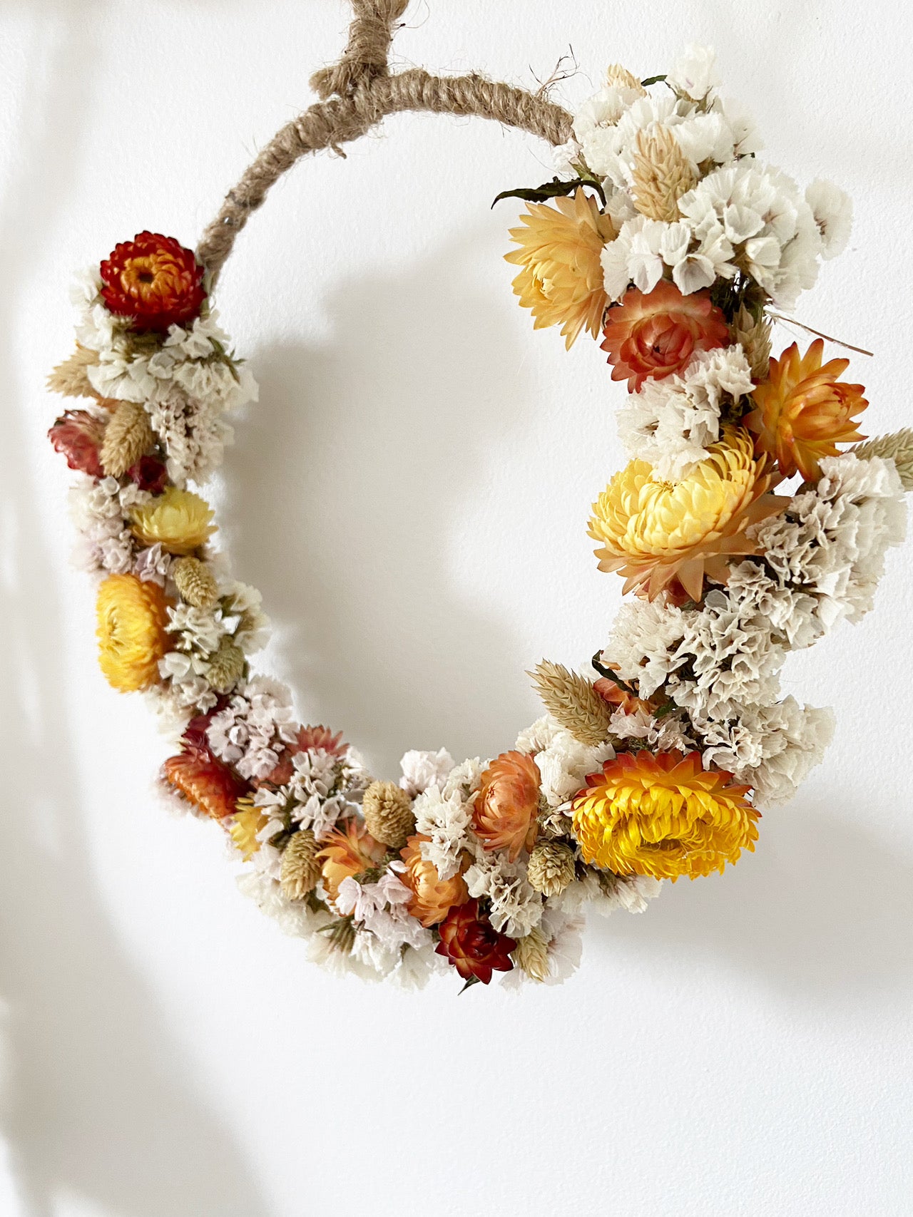 Couronne de fleurs séchées