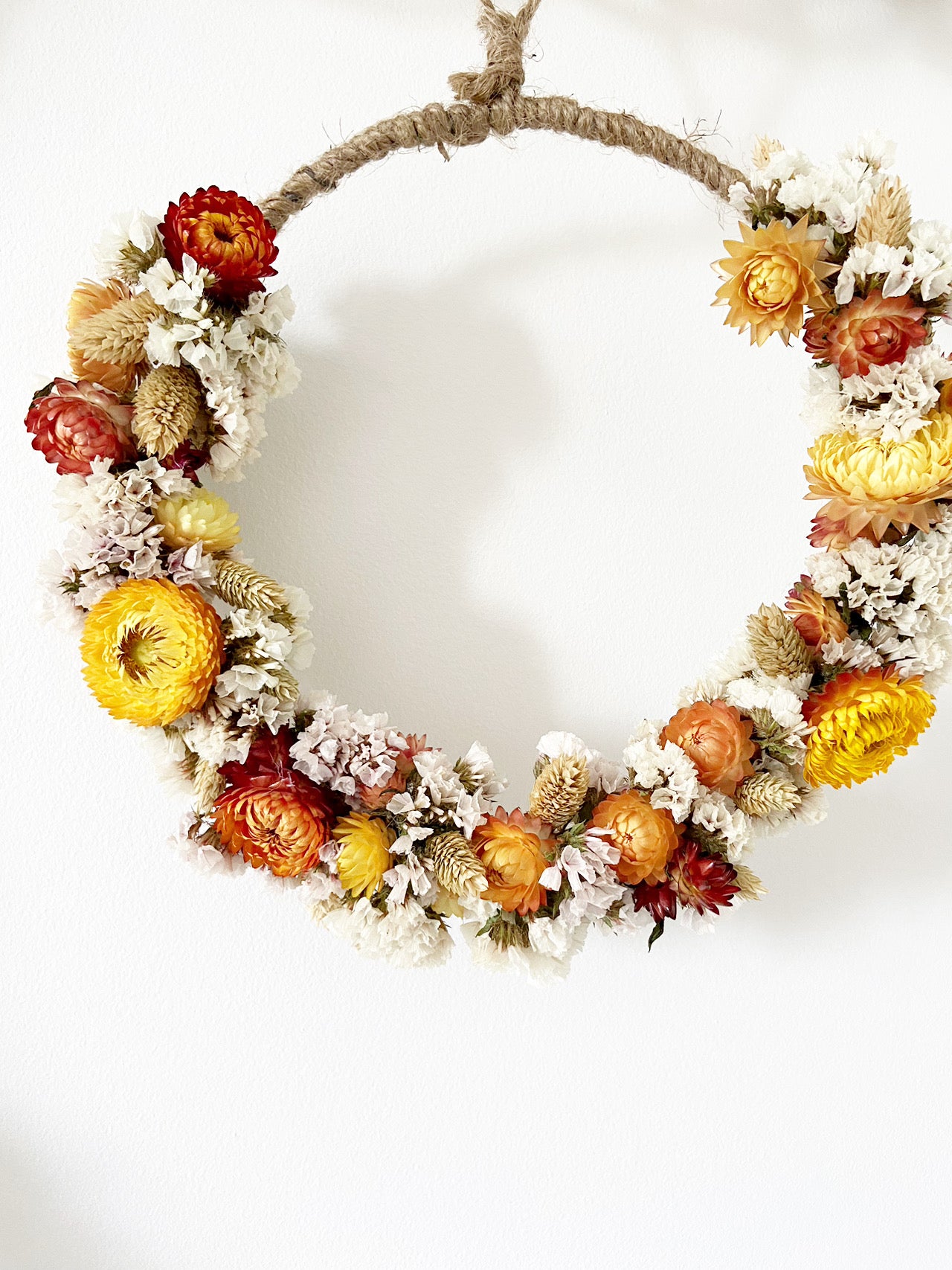 Couronne de fleurs séchées
